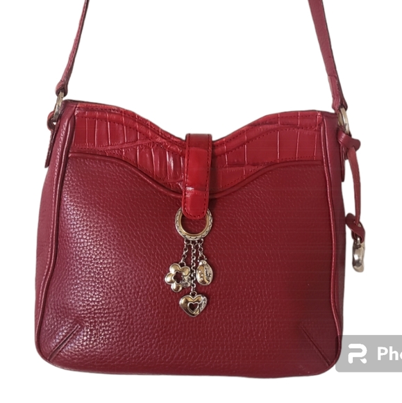 Brighton Bags Vintage Brighton Red Pebbled Leather Shoulder Bag